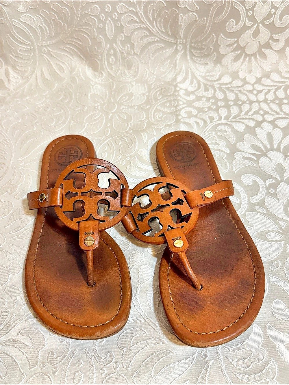 Tory Burch Miller Brown Leather Sandals